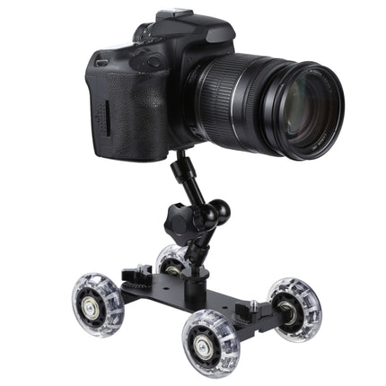 Floor Table Video Slider Track Dolly Car for DSLR Camera , Black