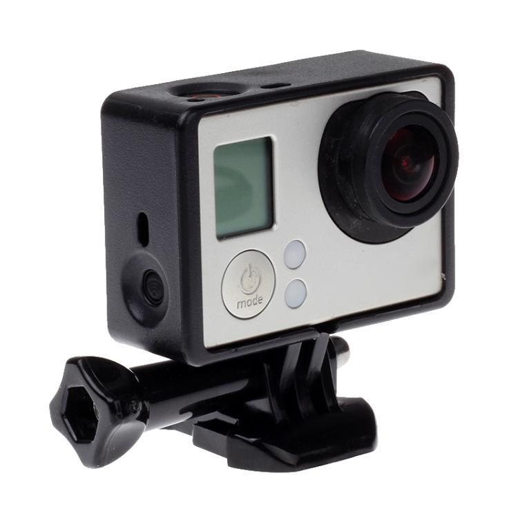 Carcasa de montaje con marco protector estándar con hardware de montaje variado para GoPro Hero4 / 3+ / 3, con montaje variado