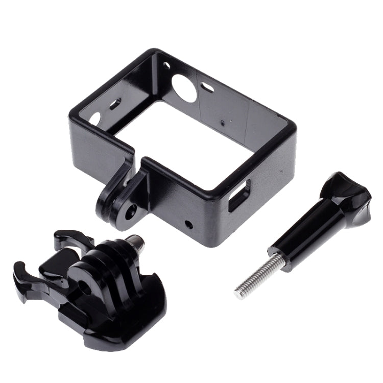 Carcasa de montaje con marco protector estándar con hardware de montaje variado para GoPro Hero4 / 3+ / 3, con montaje variado