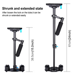 PULUZ 38.5-61cm Carbon Fiber Handheld Stabilizer for DSLR & DV Digital Video & Cameras, Capacity Range 0.5-3kg, S60T Black, S60T Blue, S60T Red, S60T Green, S60T Orange