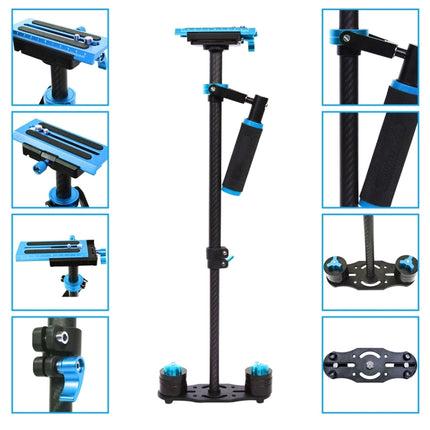 PULUZ 38.5-61cm Carbon Fiber Handheld Stabilizer for DSLR & DV Digital Video & Cameras, Capacity Range 0.5-3kg, S60T Blue