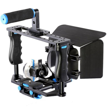 YELANGU YLG1103A-B Large Handle Video Camera Cage Stabilizer + Matte Box Kit for DSLR Camera / Video Camera