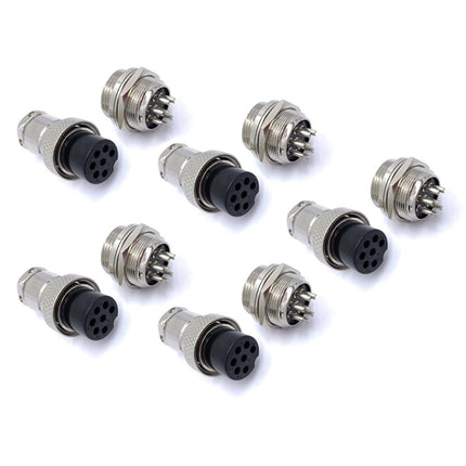 DIY 16mm 7-Pin GX16 Aviation Plug Socket Connector (5 Pcs in One Package, the Price is for 5 Pcs), 7 Pin