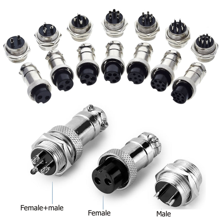 DIY 16mm 7-Pin GX16 Aviation Plug Socket Connector (5 Pcs in One Package, the Price is for 5 Pcs), 7 Pin