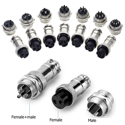 DIY 16mm 6-Pin GX16 Aviation Plug Socket Connector (5 Pcs in One Package, the Price is for 5 Pcs)