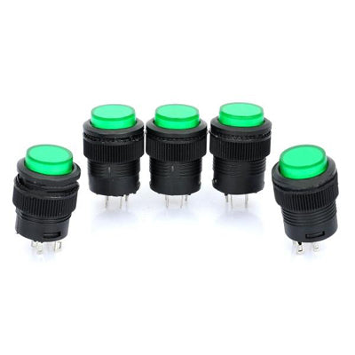 R16-503 16mm 4pin Self-Locking Push Button Switch with Indicator (5 Pcs in One Package, the Price is for 5 Pcs), 16mm Self-Locking