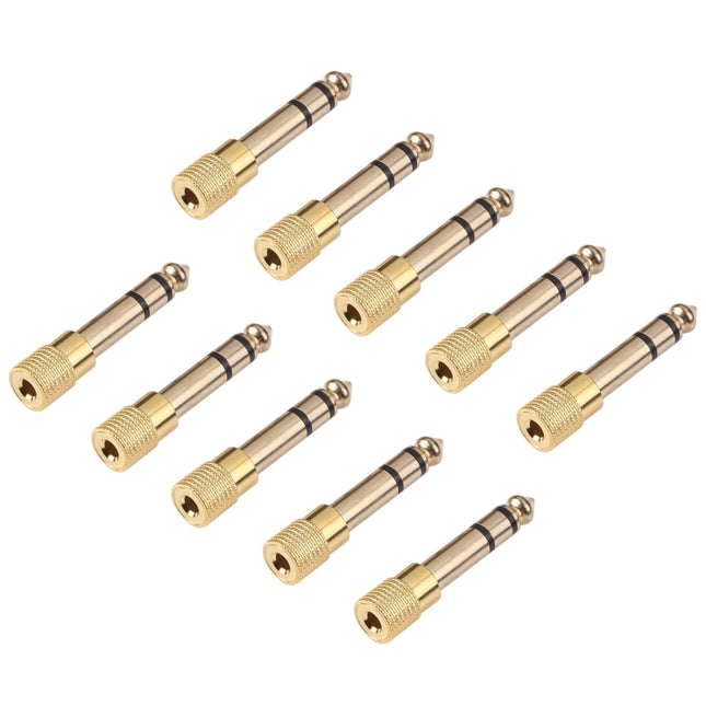 Audio-Buchsenadapter 6,35 mm Stecker auf 3,5 mm Buchse (10 Stück in einer Packung, der Preis gilt für 10 Stück), 6,35 mm Stecker auf 3,5 mm Buchse