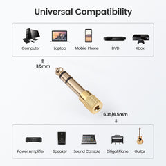 6.35mm Male to 3.5mm Female Audio Jack Adapters (10 Pcs in One Package, the Price is for 10 Pcs), 6.35mm Male to 3.5mm Female