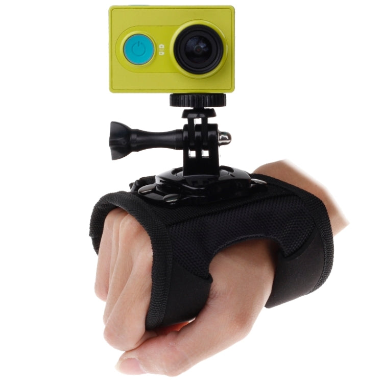 360 Degree Rotation Glove Style Strap Mount Wrist Strap Palm Holder with Screw and Adapter for Xiaomi Yi Sport Camera / GoPro Hero4 / 3+ / 3 / 2 / 1, Size: 45cm x 11cm, Glove Style Strap