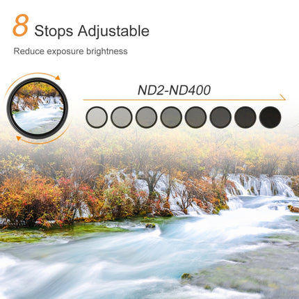 52mm ND Fader Neutral Density Adjustable Variable Filter ND 2 to ND 400 Filter