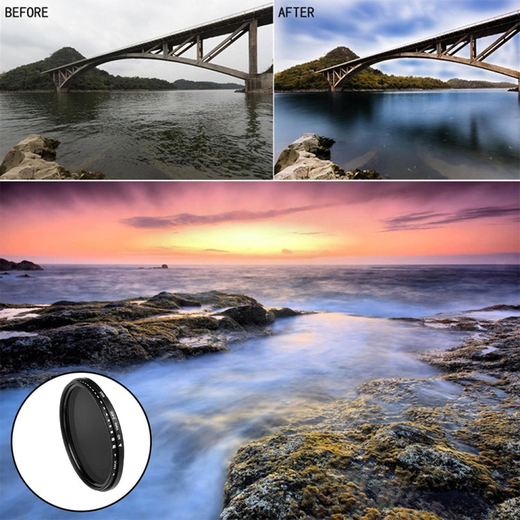 52mm ND Fader Neutral Density Adjustable Variable Filter ND 2 to ND 400 Filter