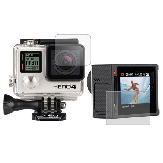 Ultra Clear LCD Screen Protector + Housing Glass Lens Protector Film for GoPro HERO4 Silver Camera, HERO4 Silver