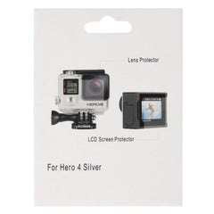 Ultra Clear LCD Screen Protector + Housing Glass Lens Protector Film for GoPro HERO4 Silver Camera, HERO4 Silver