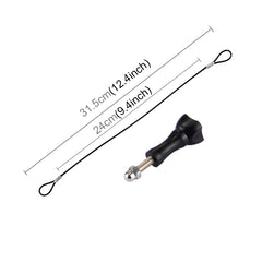 Stainless Steel Lanyard / Tether with Screw for GoPro HERO11 Black/HERO10 Black / HERO9 Black /HERO8 Black /7 /6/ 5 /5 Session /4 /3+ /3 /2 /1, Length: 31.5cm