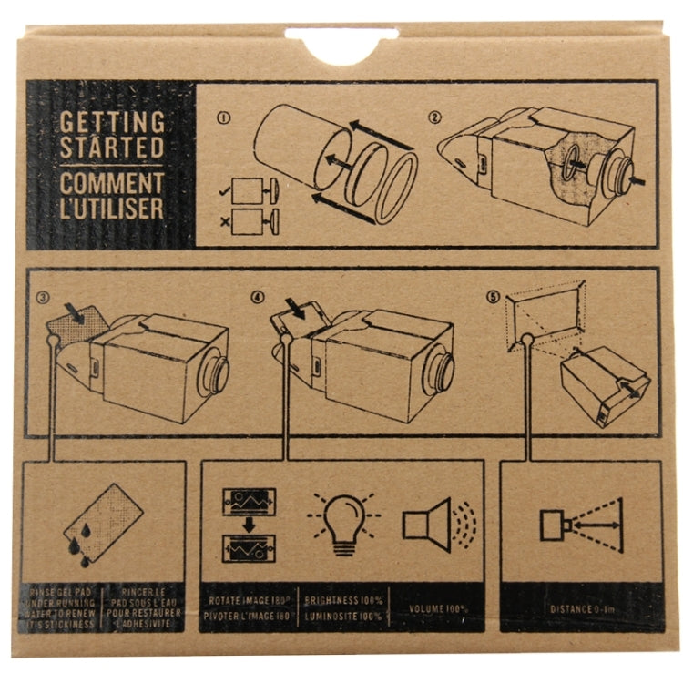 Proyector de cartón para smartphones/proyector de cine portátil para teléfono móvil DIY, S-DMP-0016Z, S-DMP-0016