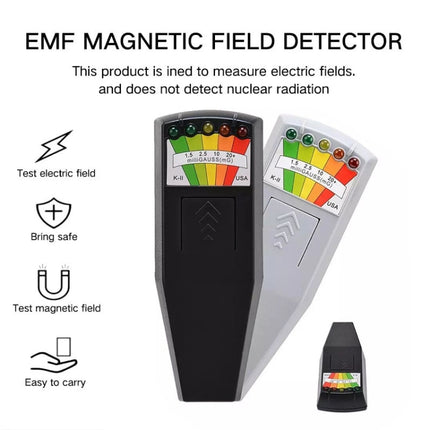 5-LED Electromagnetic Radiation Detector EMF Meter Tester, Style 2  White, Style 2 Black