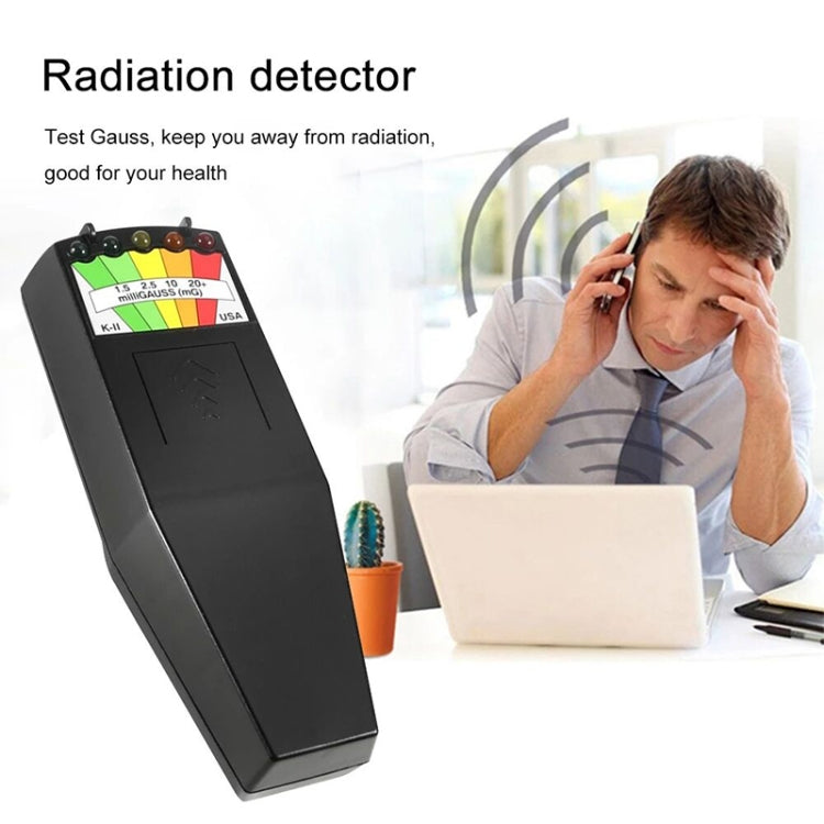 5-LED Electromagnetic Radiation Detector EMF Meter Tester, Style 2  White, Style 2 Black