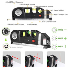 Level Laser Aligner Horizon Vertical Measuring Tape