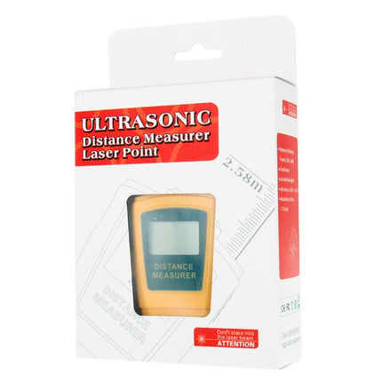 Mini Ultrasonic Distance Measurer with Laser Pointer, Orange