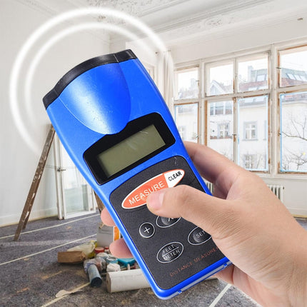Ultrasonic Laser Point LED Distance Measure Meter Tool