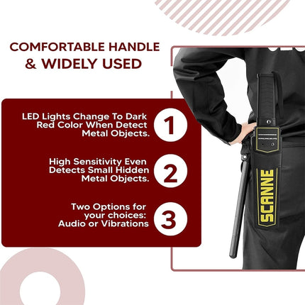 TS90 Hand-held Security Metal Detector, Detection Distance: 60mm, TS90