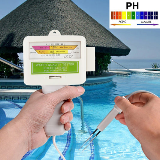 Comprobador de pH/CL2 del agua de la piscina para el hogar, longitud del cable: 1,2 m