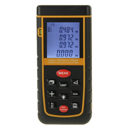 RZ-A60 1.9 inch LCD 60m Hand-held Laser Distance Meter with Level Bubble
