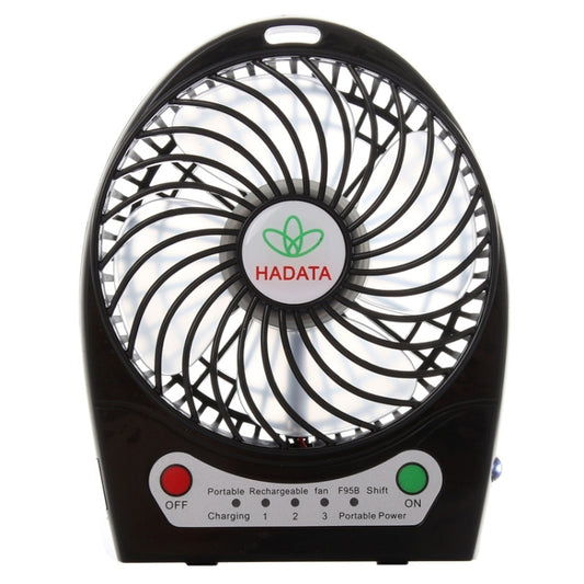 Hadata 4.3 inch Portable USB / Li-ion Battery Powered Rechargeable Fan with Third Wind Gear Adjustment & Clip