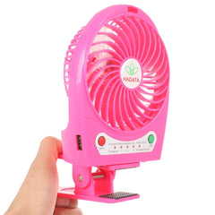 Hadata 4.3 inch Portable USB / Li-ion Battery Powered Rechargeable Fan with Third Wind Gear Adjustment & Clip