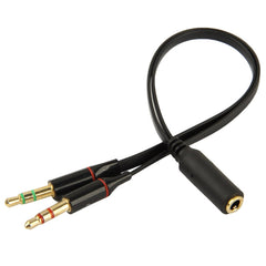 3.5mm jack Male to 3.5mm Female Audio Cable Adapter, Total Length: 13cm, Black, 3.5mm Male to Female (Purple)