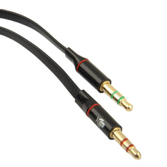 3.5mm jack Male to 3.5mm Female Audio Cable Adapter, Total Length: 13cm, Black, 3.5mm Male to Female (Purple)