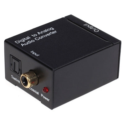 Digital Optical Coax to Analog RCA Audio Converter, Spdif+Coaial to 2RCA-