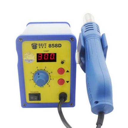 BEST BST-858D AC 220V 50Hz 650W LED Displayer Adjustable Temperature Unleaded Hot Air Gun with Helical Wind, BST-858D US Plug