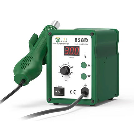 BEST BST-858D+ AC 220V 50Hz 650W LED Displayer Adjustable Temperature Unleaded Hot Air Gun with Helical Wind, BST-858D+ US Plug, BST-858D+  EU Plug