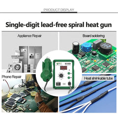 BEST BST-858D+ AC 220V 50Hz 650W LED Displayer Adjustable Temperature Unleaded Hot Air Gun with Helical Wind