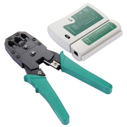 5 in 1 RJ45 Crimping Crimper Stripper Punch Down RJ11 Cat5 Cat6 Wire Line Detector Ethernet Network Cable Tester Tools Kits, 5 in 1