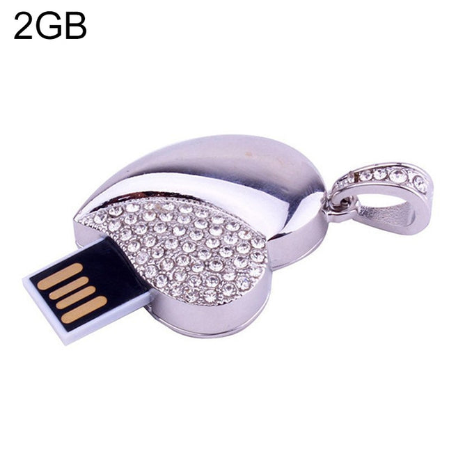 USB-Flash-Disk in Herzform mit Diamantschmuck aus Silber, speziell als Geschenk zum Valentinstag, 2 GB, 4 GB, 8 GB, 16 GB, 32 GB
