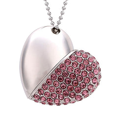 Heart Shaped Diamond Jewelry USB Flash Disk, Special for Valentines Day Gifts , 2GB, 4GB, 8GB, 16GB