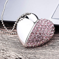 Heart Shaped Diamond Jewelry USB Flash Disk, Special for Valentines Day Gifts , 2GB, 4GB, 8GB, 16GB