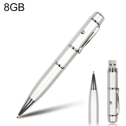3 in 1 Laser Pen Style USB Flash Disk, Silver (8GB), 8GB (Silver)
