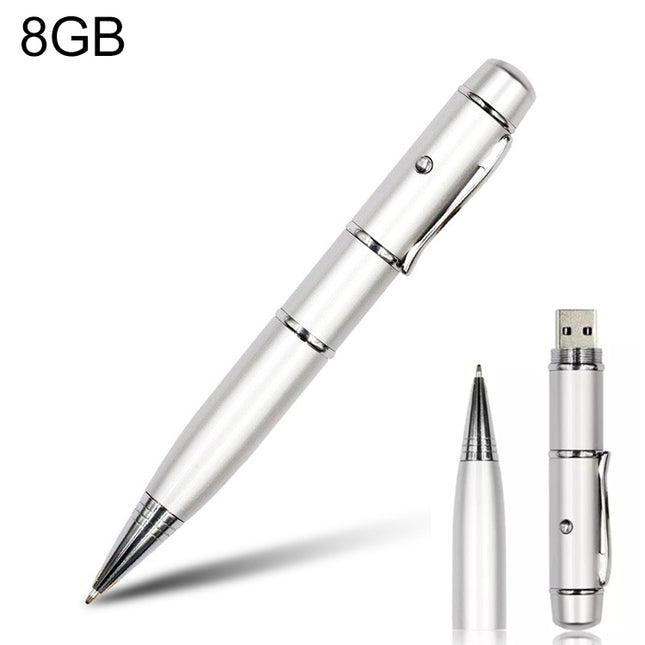 3 in 1 Laser Pen Style USB Flash Disk, Silver (8GB), 8GB (Silver)