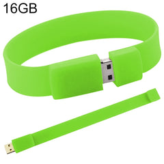 16GB Silicon Bracelets USB 2.0 Flash Disk, 16GB (Green)