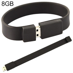 8GB Silicon Bracelets USB 2.0 Flash Disk, 8GB (Black)