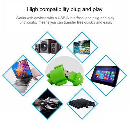 4GB Android Robot Style USB Flash Disk (Green), 4GB