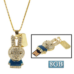 Rabbit Shaped Diamond Jewelry USB Flash Disk , Blue, 4GB (Red), 8GB (Red), 16GB (Red), 32GB (Red), 4GB (Blue), 8GB (Blue), 16GB (Blue), 32GB (Blue)