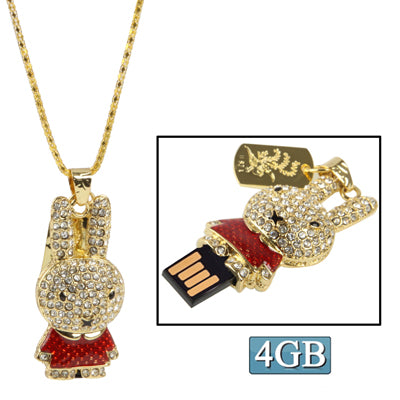 Rabbit Shaped Diamond Jewelry USB Flash Disk , Blue, 4GB (Red), 8GB (Red), 16GB (Red), 32GB (Red), 4GB (Blue), 8GB (Blue), 16GB (Blue), 32GB (Blue)