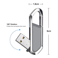 2GB Metallic Keychains Style USB 2.0 Flash Disk (Grey), 2GB (Grey)