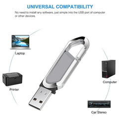 2GB Metallic Keychains Style USB 2.0 Flash Disk (Grey), 2GB (Grey)