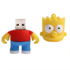 The Simpsons Bart  Shape Silicone USB2.0 Flash disk, Special for All Kinds of Festival Day Gifts , 2GB, 4GB, 8GB, 16GB