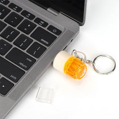 Memoria USB estilo llavero de cerveza con 16 GB de memoria, 16 GB